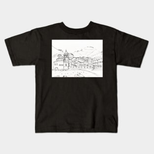 Cinque Terre Line Art Kids T-Shirt